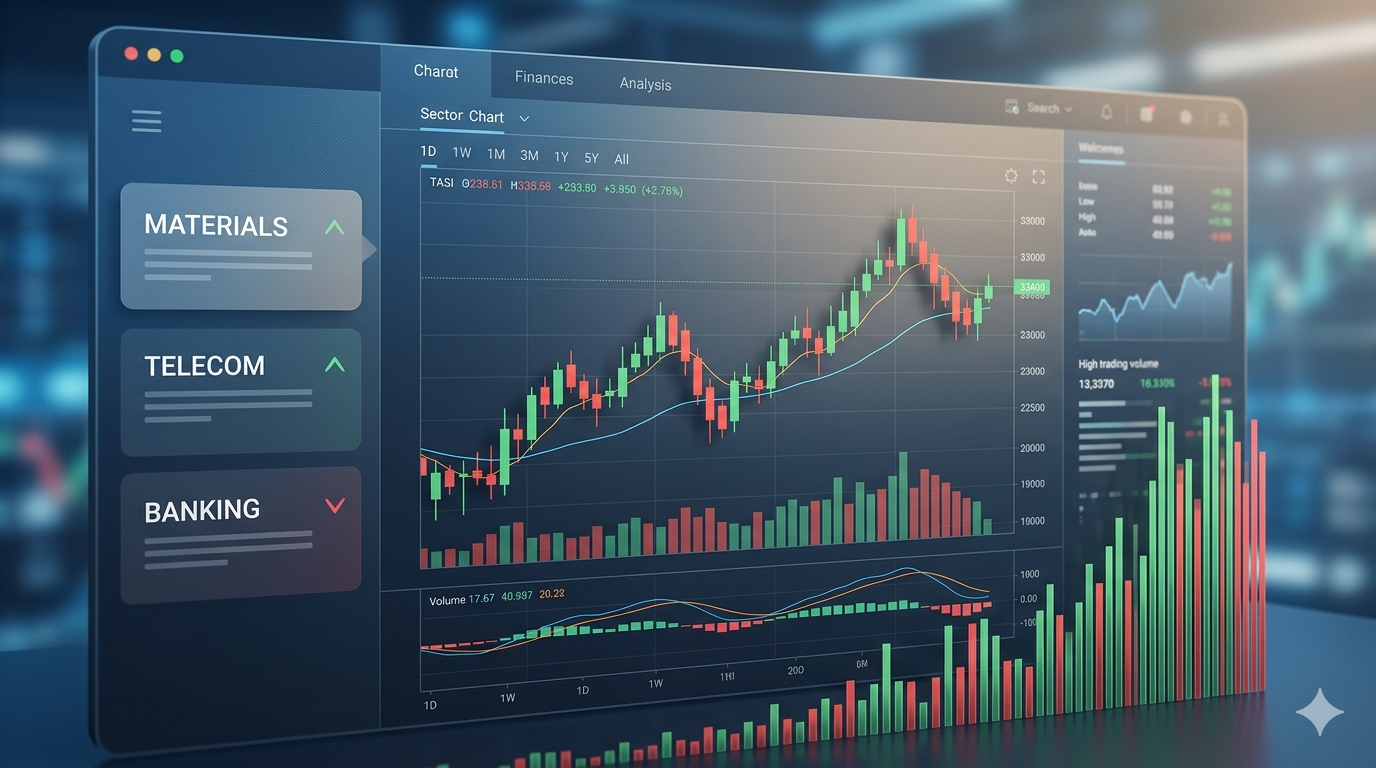 تاسي يرتفع بشكل طفيف مع تقليص المكاسب وسط تباين القطاعات🔴