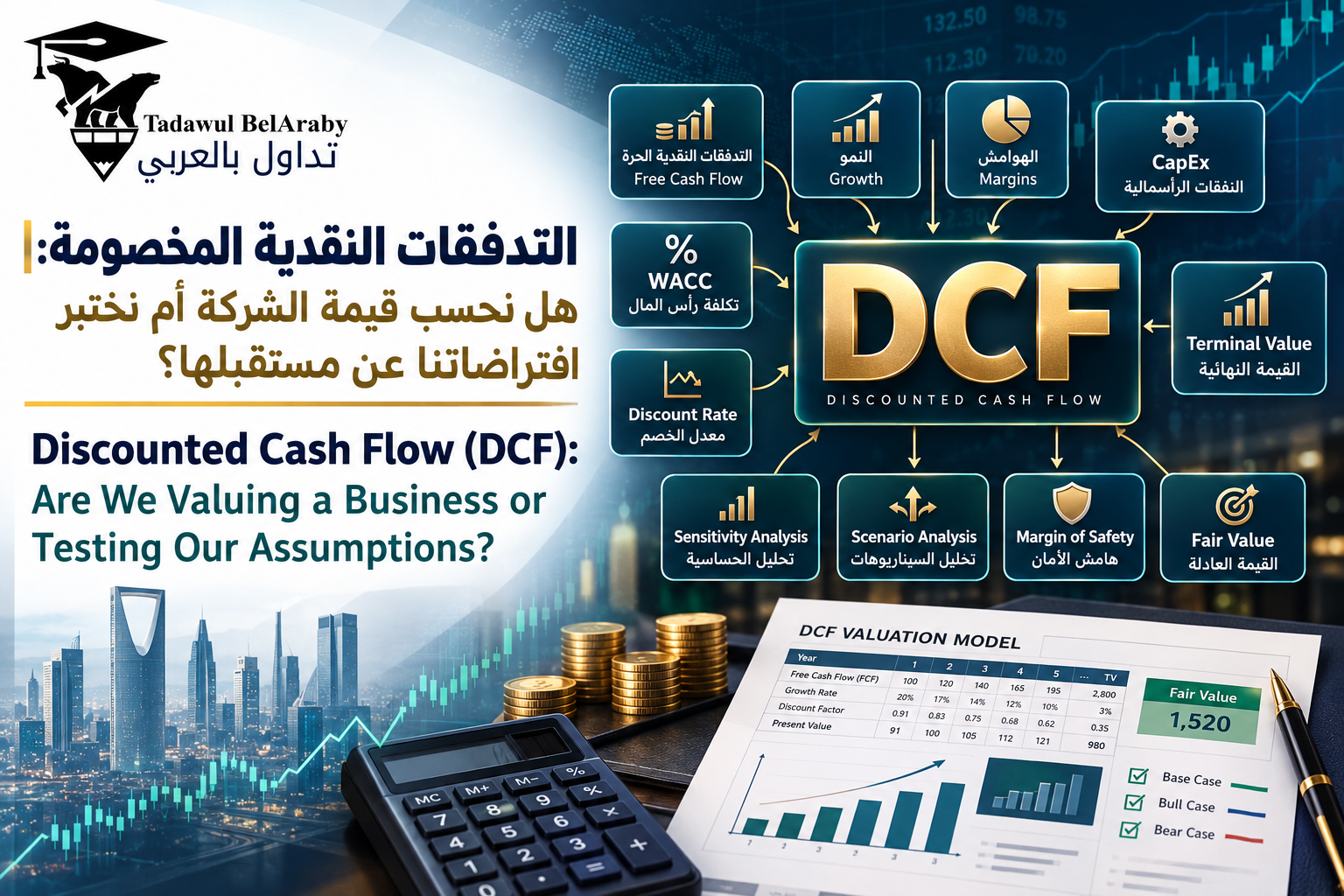 💰 التدفقات النقدية المخصومة: هل نحسب قيمة الشركة أم نختبر افتراضاتنا عن مستقبلها؟